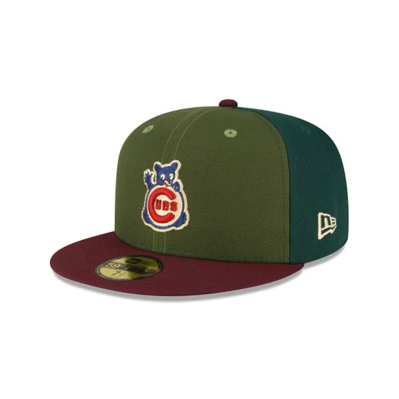 Just Caps Dark Green Chicago Cubs 59FIFTY Fitted Hat sold by New Era