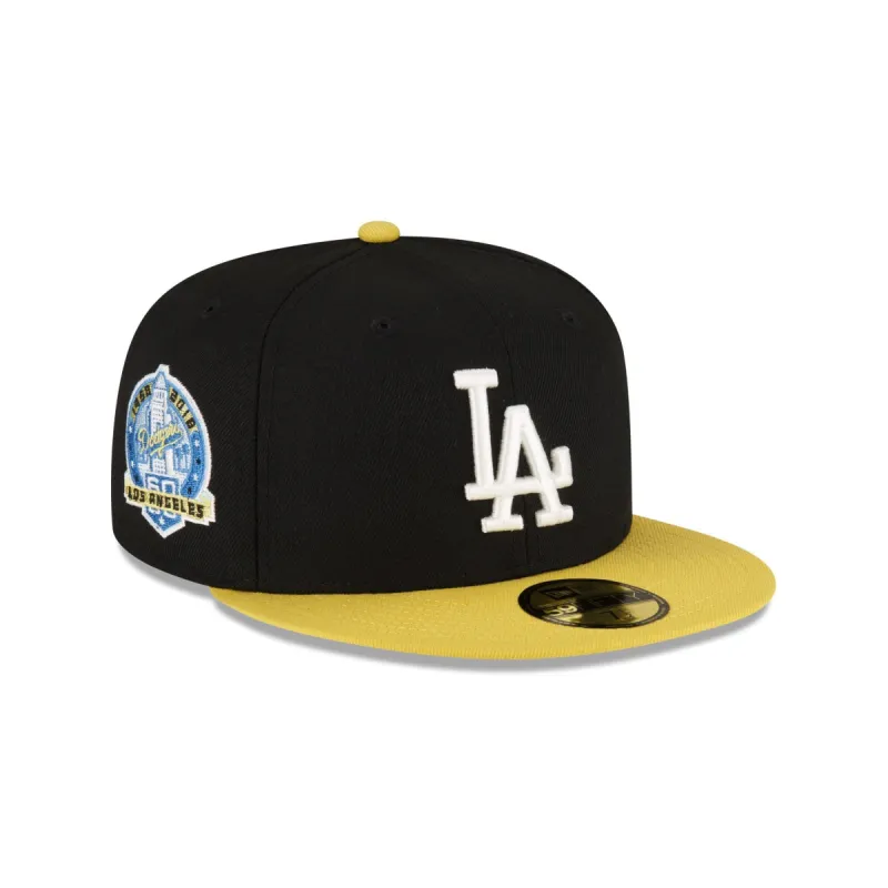 Los Angeles Dodgers Chartreuse Visor 59FIFTY Fitted Hat sold by New Era