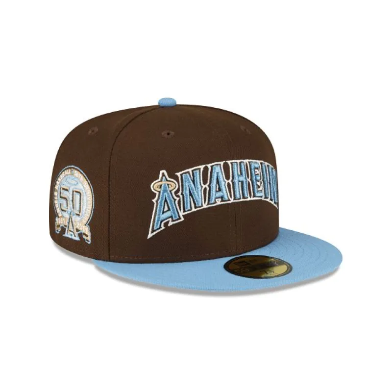 Los Angeles Angels Walnut Sky 59FIFTY Fitted Hat sold by New Era