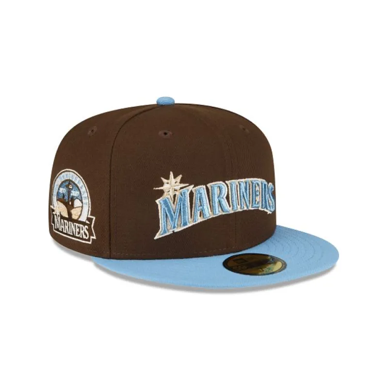 Seattle Mariners Walnut Sky 59FIFTY Fitted Hat sold by New Era