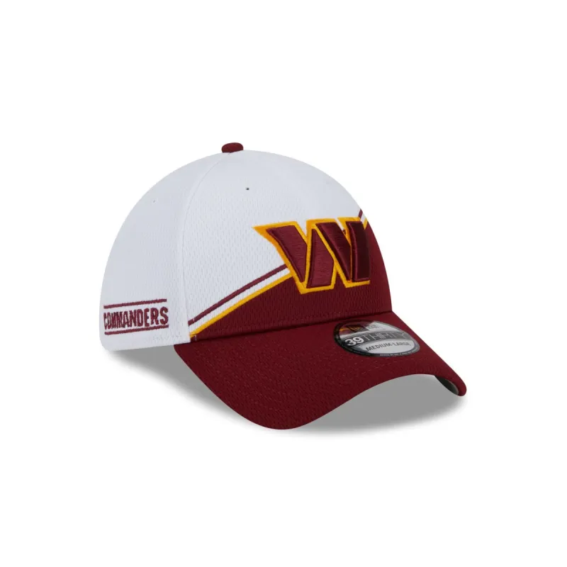 Washington Commanders 2023 Sideline White 39THIRTY Stretch Fit Hat sold by New Era