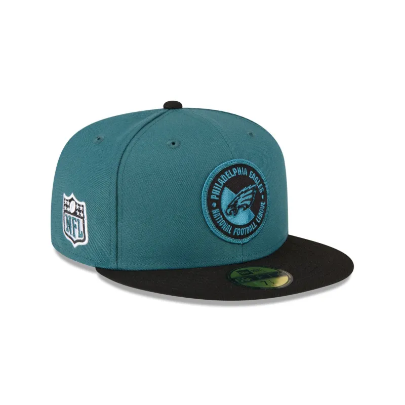 Philadelphia Eagles 2023 Sideline Team Patch 59FIFTY Fitted Hat sold by New Era