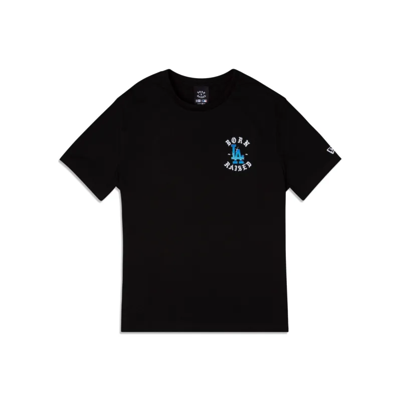 Born X Raised Los Angeles Dodgers Logo Black T-Shirt sold by New Era