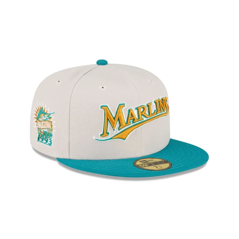 Just Caps Cadet Blue Miami Marlins 59FIFTY Fitted Hat sold by New Era