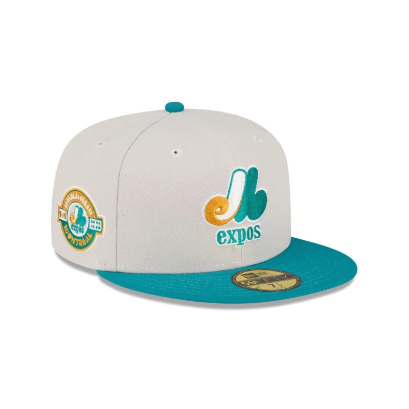 Just Caps Cadet Blue Montreal Expos 59FIFTY Fitted Hat sold by New Era