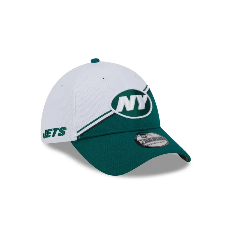 New York Jets 2023 Sideline White 39THIRTY Stretch Fit Hat sold by New Era
