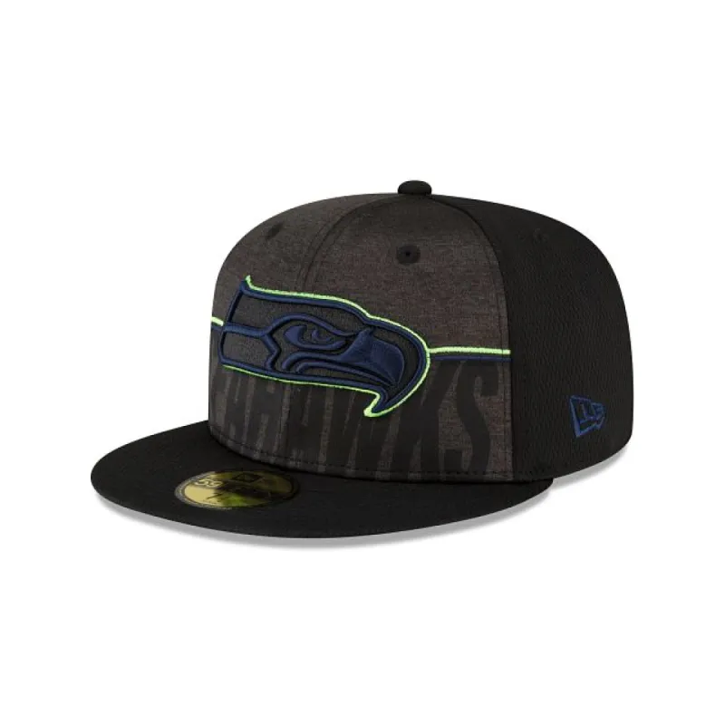 Seattle Seahawks 2023 Training Black 59FIFTY Fitted Hat sold by New Era