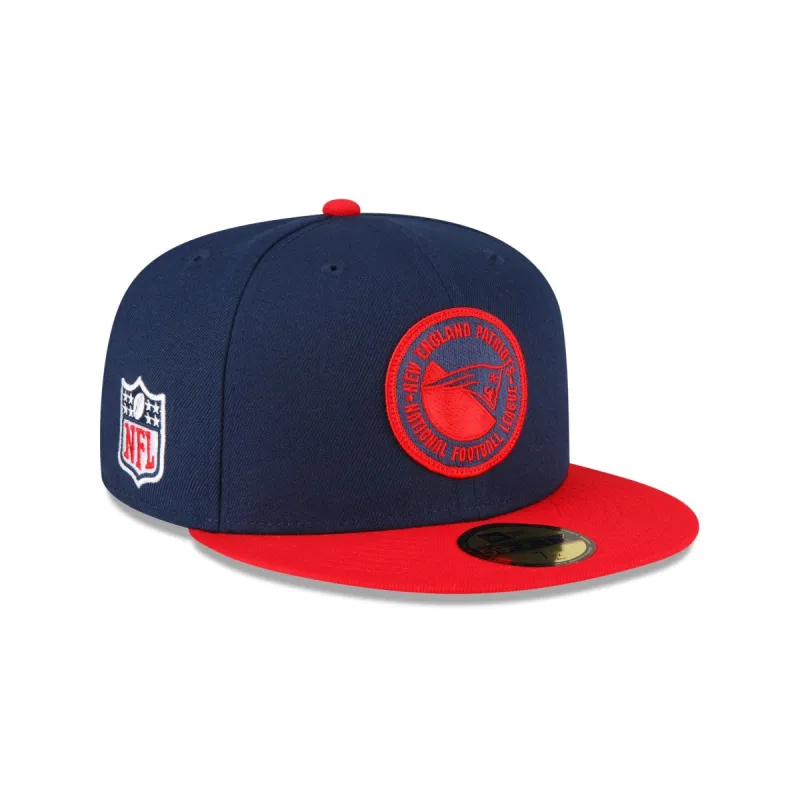 New England Patriots 2023 Sideline Team Patch 59FIFTY Fitted Hat sold by New Era