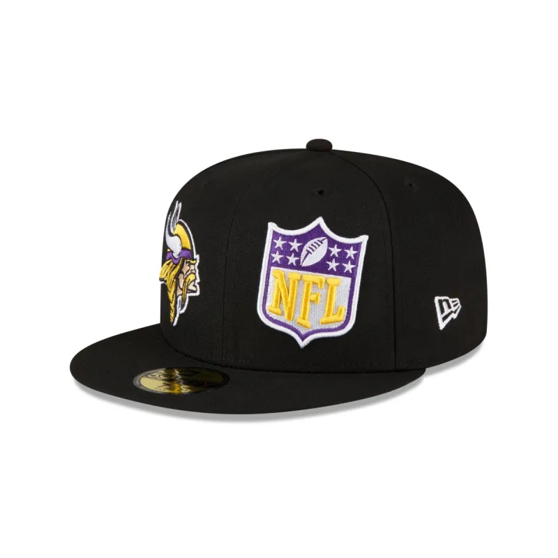 Minnesota Vikings 2023 Sideline Black 59FIFTY Fitted Hat sold by New Era