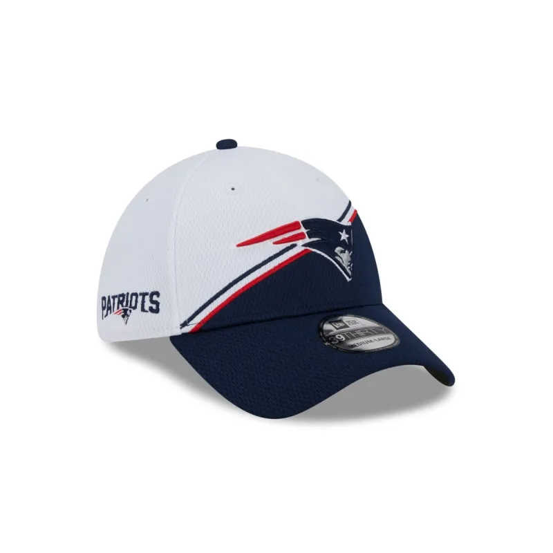 New England Patriots 2023 Sideline White 39THIRTY Stretch Fit Hat sold by New Era