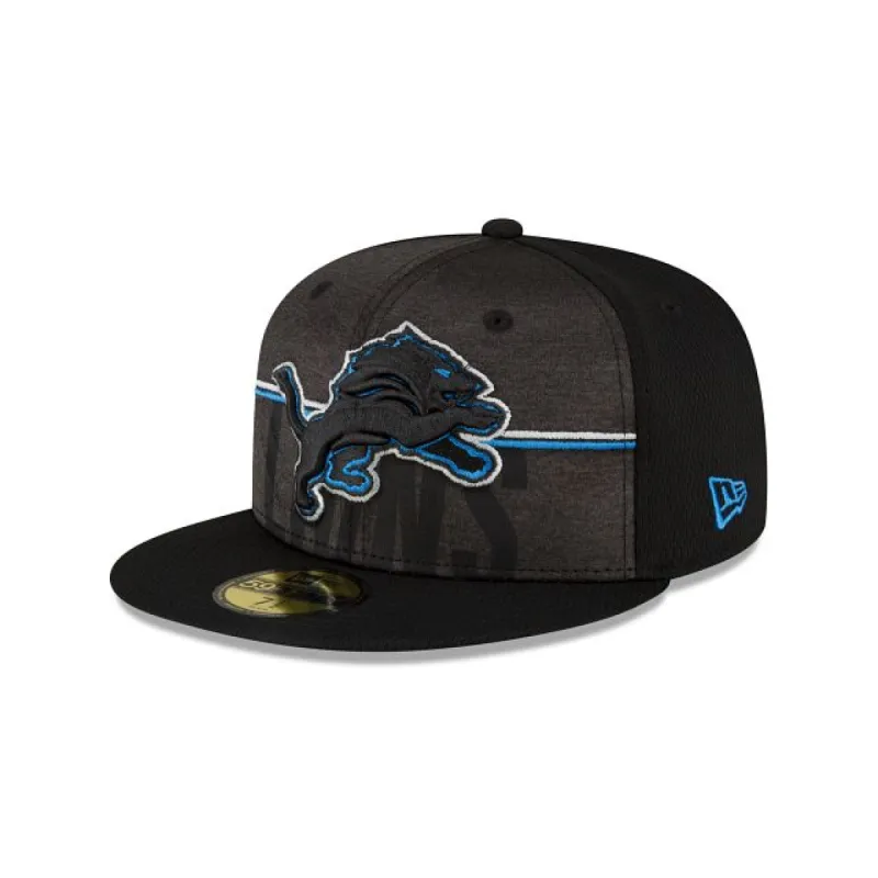 Detroit Lions 2023 Training Black 59FIFTY Fitted Hat sold by New Era