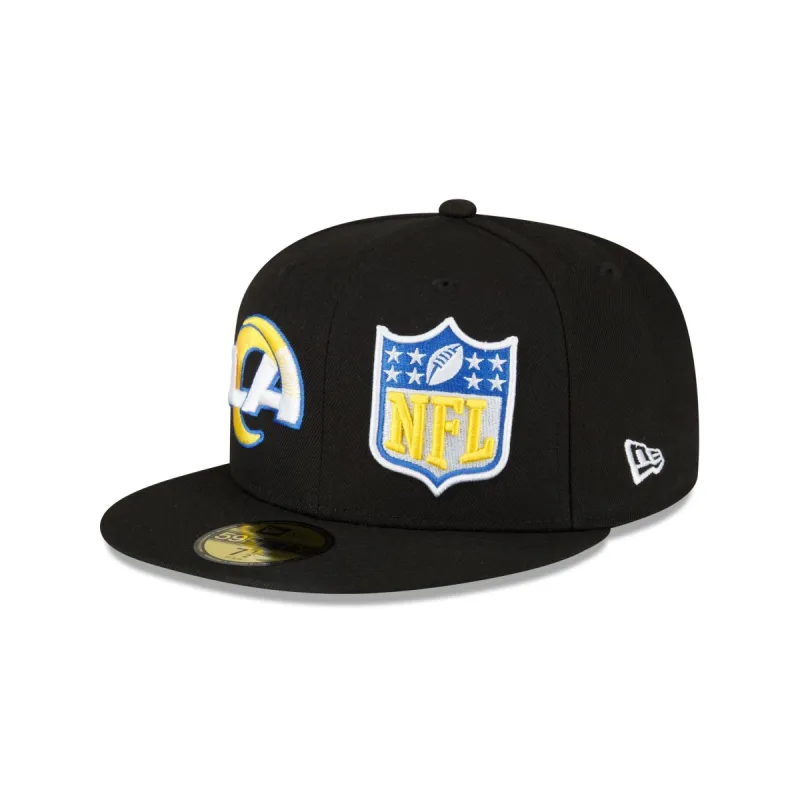 Los Angeles Rams 2023 Sideline Black 59FIFTY Fitted Hat sold by New Era