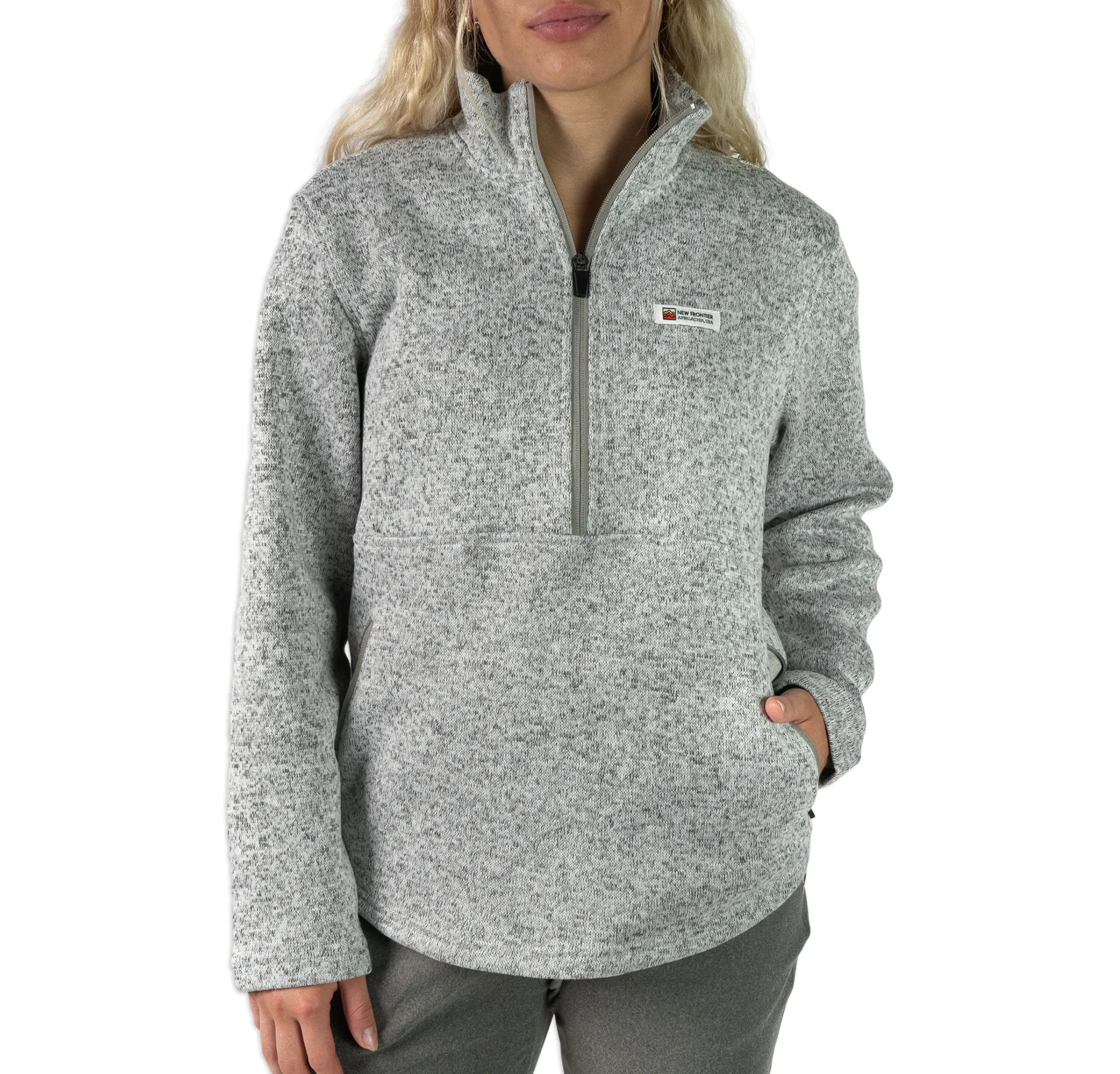 Women's Premium 1/4 Zip Pullover (Ash) sold by New Frontier