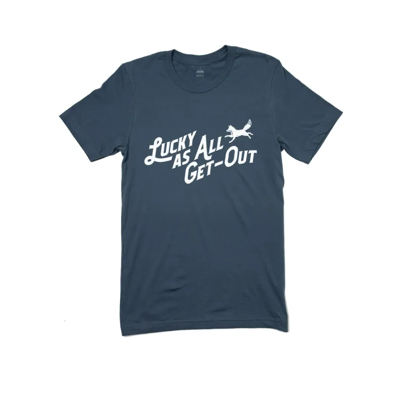 "Lucky as all get out" Tee - Distilled in Kentucky sold by New Frontier