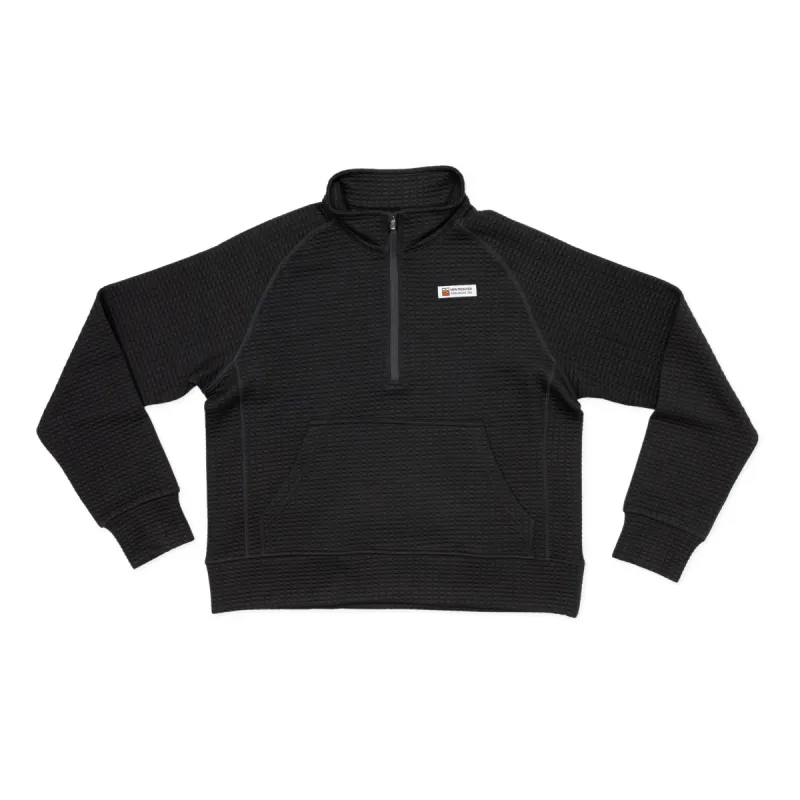 Women's Waffle 1/2 Zip (Black) sold by New Frontier