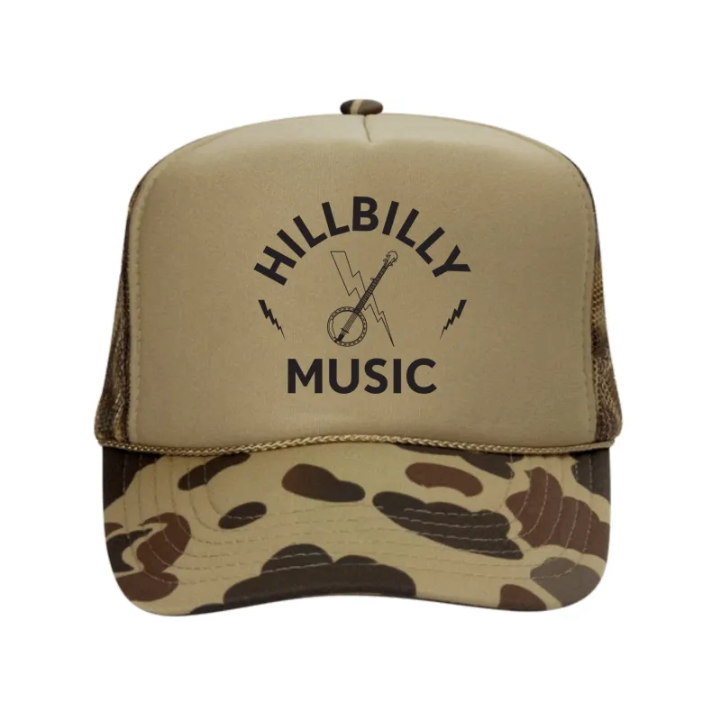 Hillbilly Music Trucker Hat (Camo) sold by New Frontier