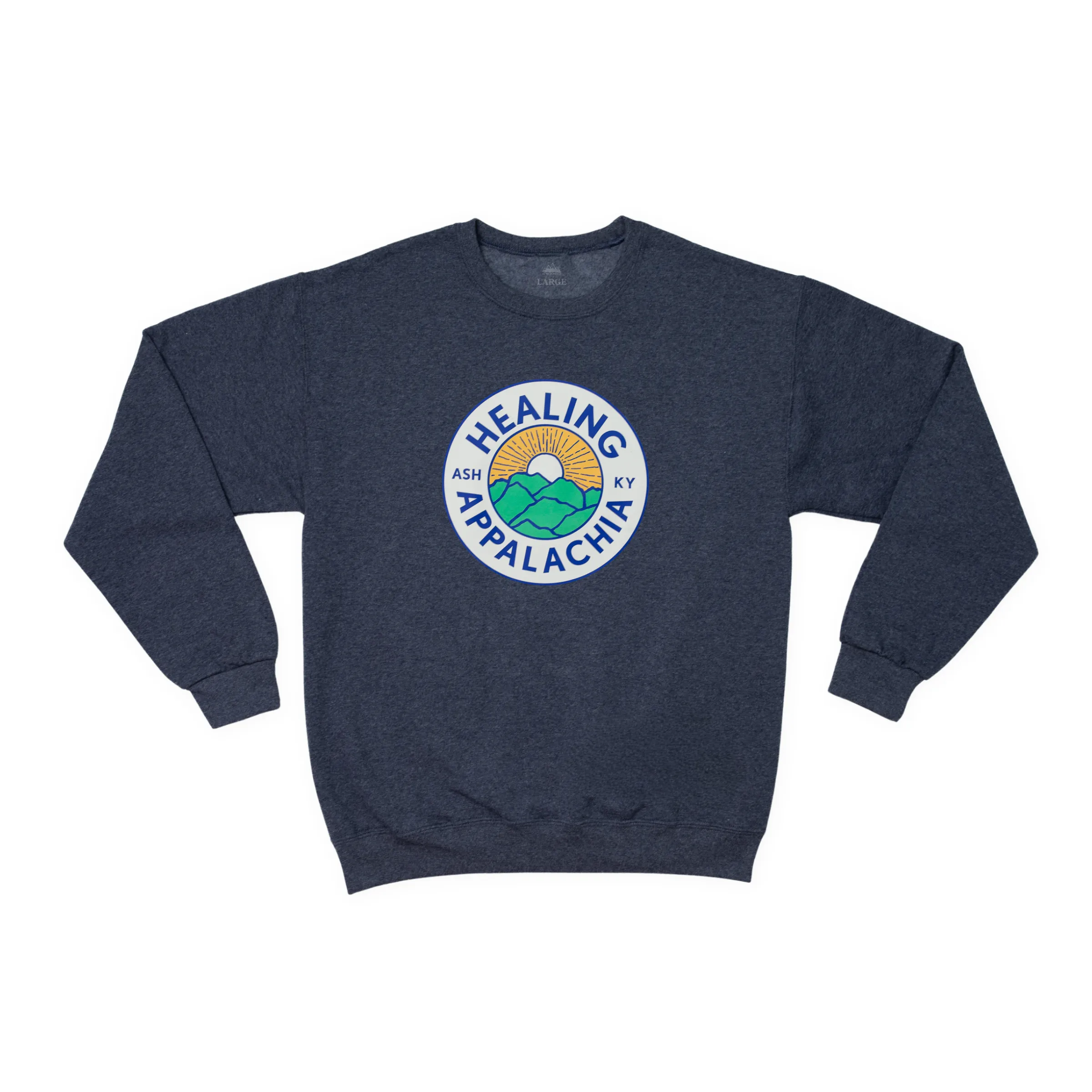 Healing Appalachia Badge Crew (Navy) sold by New Frontier