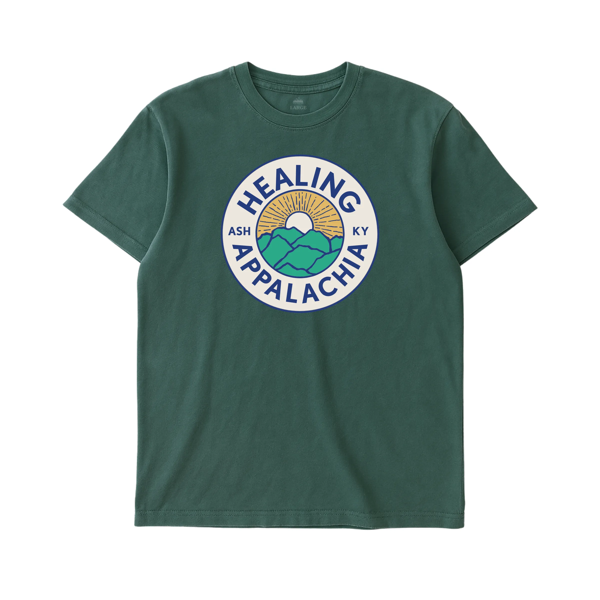 Healing Appalachia Badge Tee (Pine) sold by New Frontier