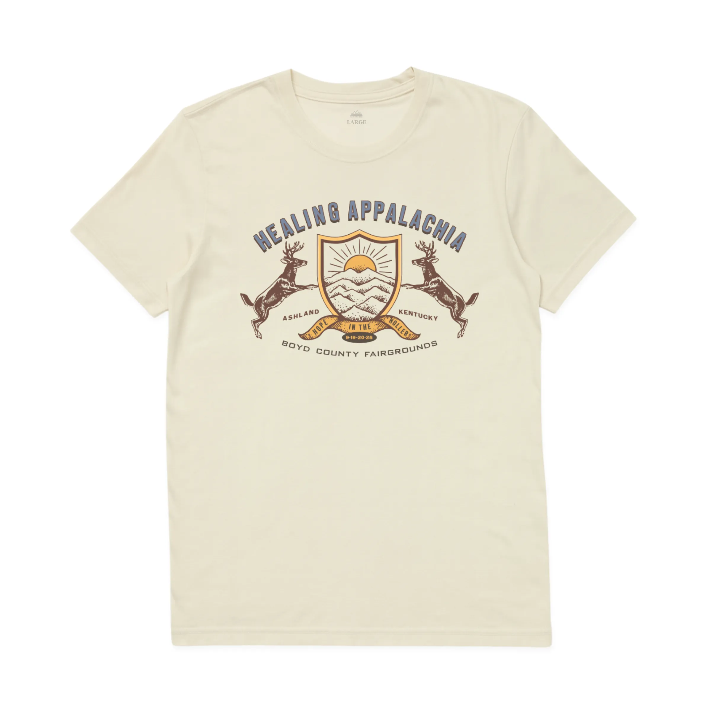 Healing Appalachia Shield Tee (Natural) sold by New Frontier