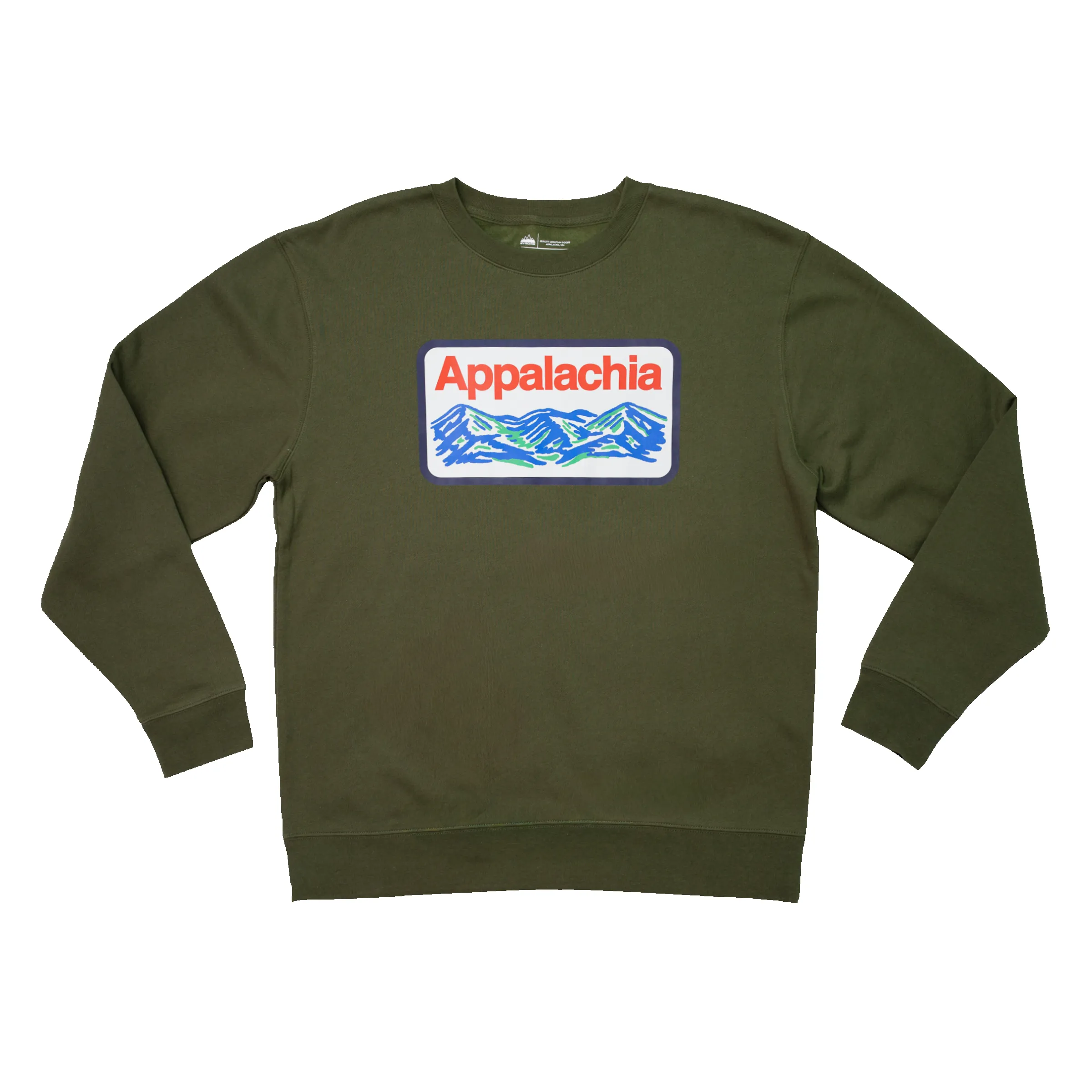 Appalachia Patch Crewneck (Deep Olive) sold by New Frontier