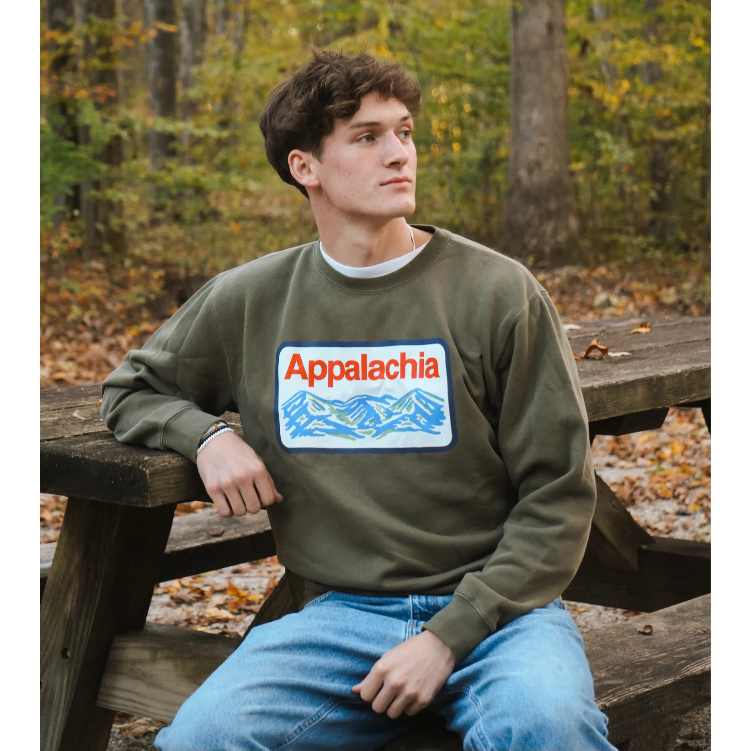Appalachia Patch Crewneck (Deep Olive) sold by New Frontier product image thumbnail 2