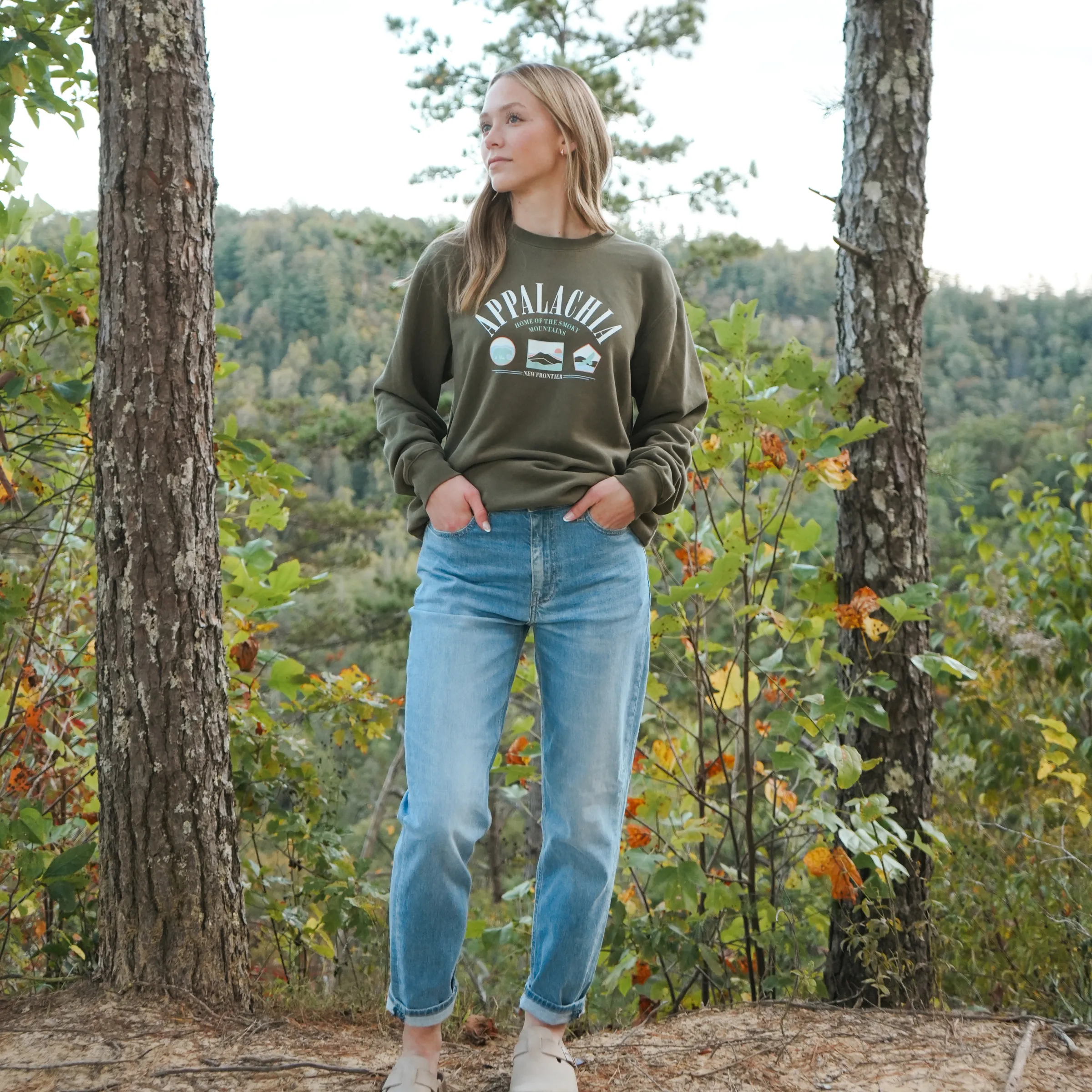 90's Appalachia Crewneck (Deep Olive) sold by New Frontier product image thumbnail 2