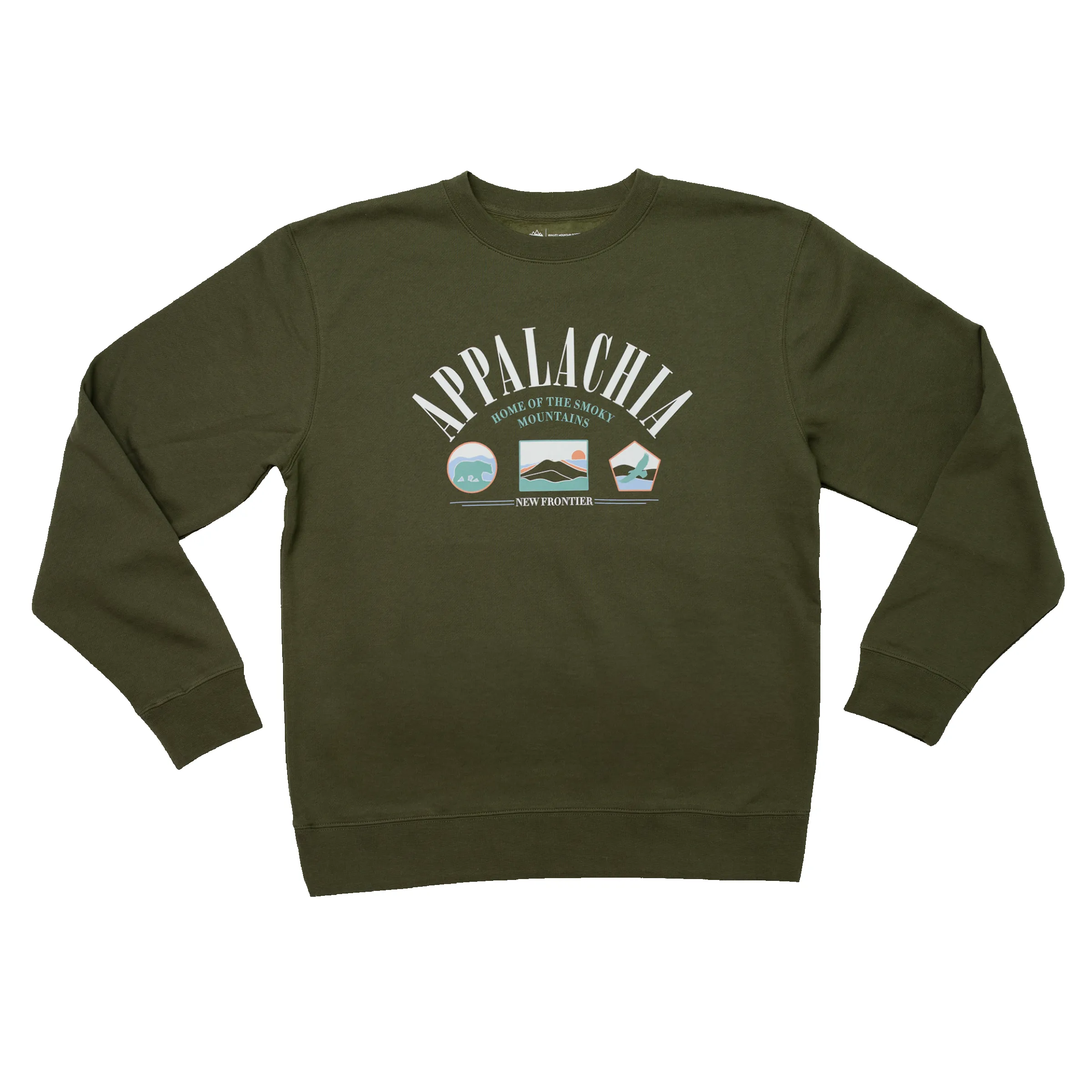 90's Appalachia Crewneck (Deep Olive) sold by New Frontier