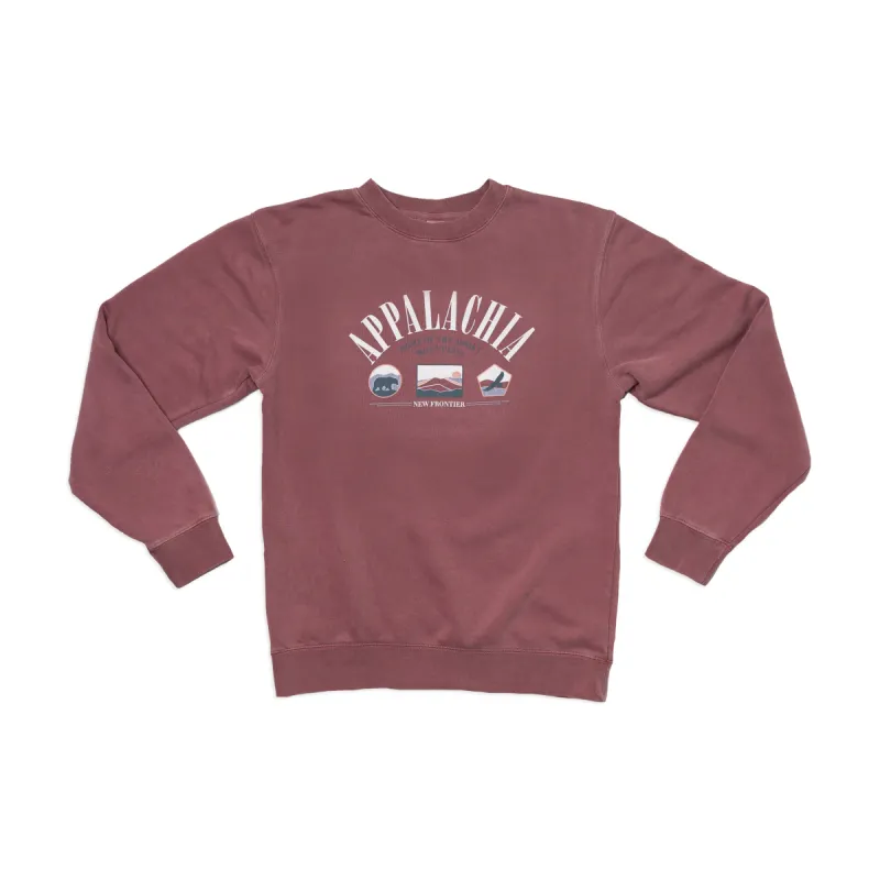 90's Appalachia Crewneck (Cranberry) sold by New Frontier