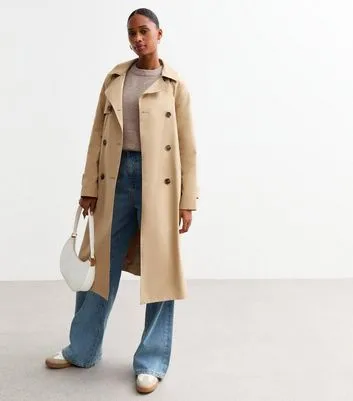 Stone Double Breasted Trench Coat sold by New Look product image thumbnail 3