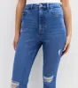 Blue Ripped Hallie Skinny Jeans sold by New Look