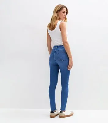 Blue Ripped Hallie Skinny Jeans sold by New Look product image thumbnail 4