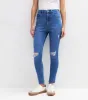 Blue Ripped Hallie Skinny Jeans sold by New Look