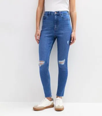 Blue Ripped Hallie Skinny Jeans sold by New Look product image thumbnail 5