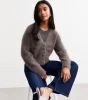 Petite Brown Fluffy Cardigan sold by New Look