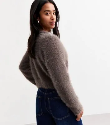 Petite Brown Fluffy Cardigan sold by New Look product image thumbnail 4