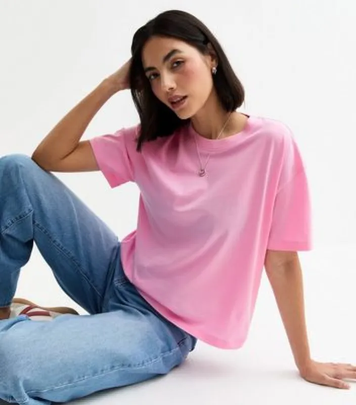 Pink Boxy Fit T-Shirt sold by New Look