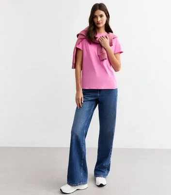 Bright Pink Short Sleeve Crew Neck T-Shirt sold by New Look product image thumbnail 3