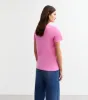Bright Pink Short Sleeve Crew Neck T-Shirt sold by New Look
