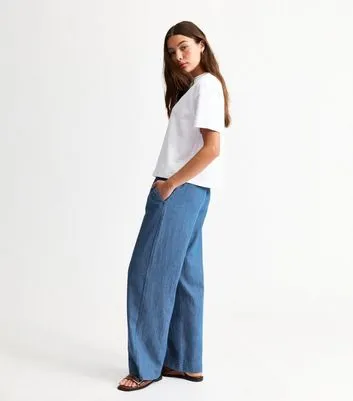 Blue Drawstring Waist Denim Trousers sold by New Look product image thumbnail 3