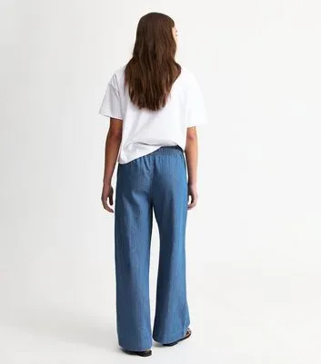 Blue Drawstring Waist Denim Trousers sold by New Look product image thumbnail 4