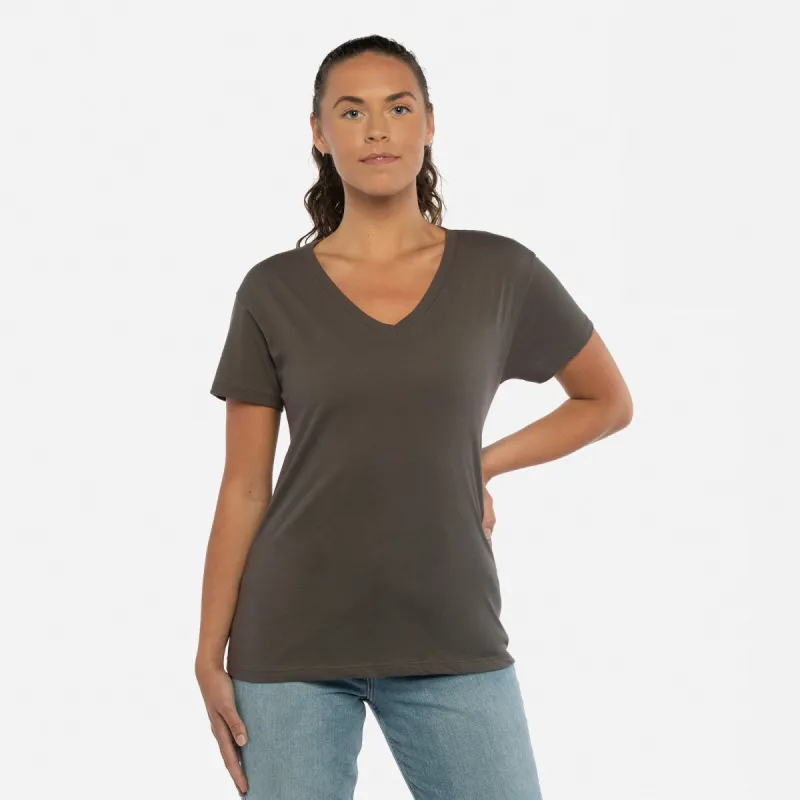 Women's Cotton V-Neck T-Shirt sold by Next Level Apparel