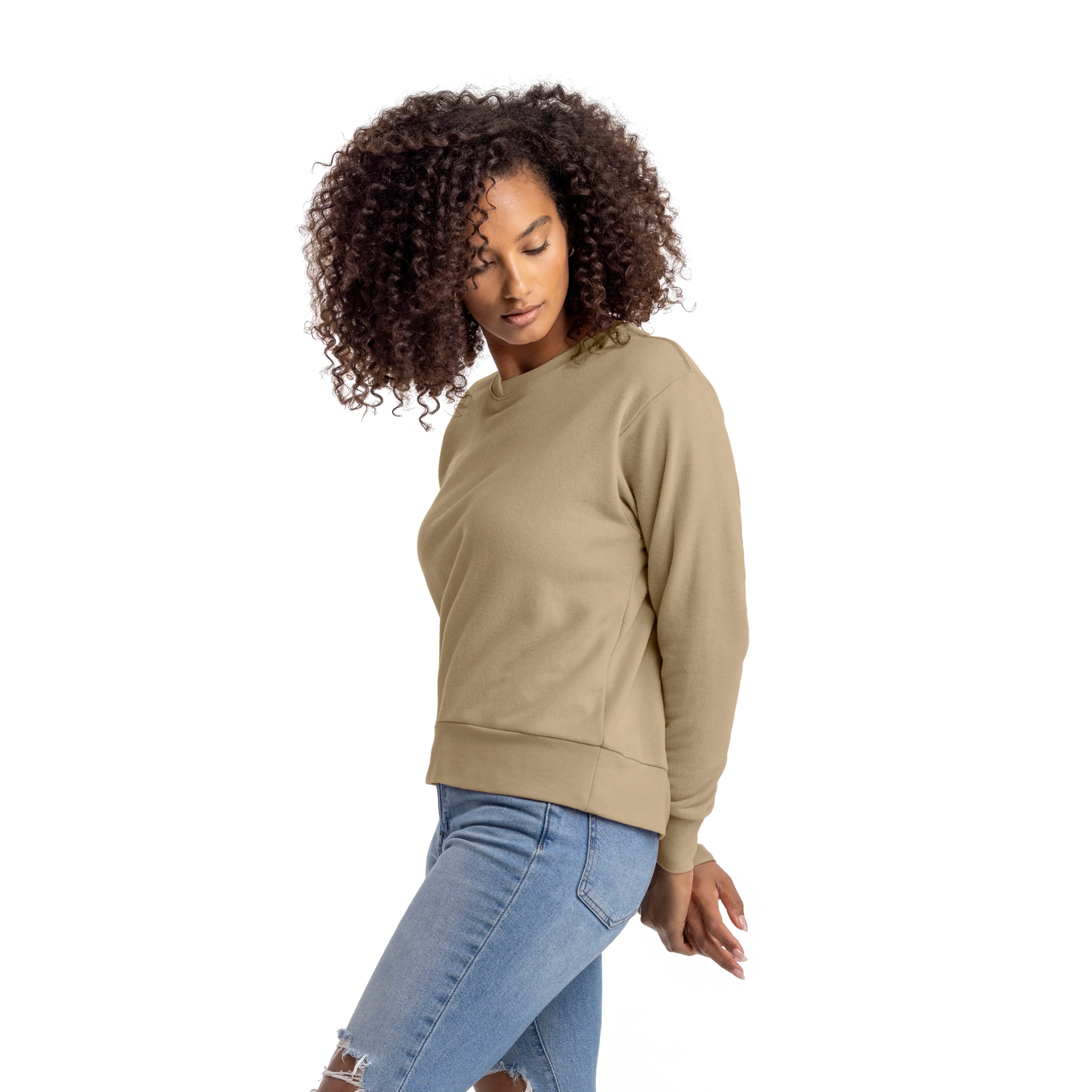 Women's Sueded French Terry Sweatshirt sold by Next Level Apparel product image thumbnail 3