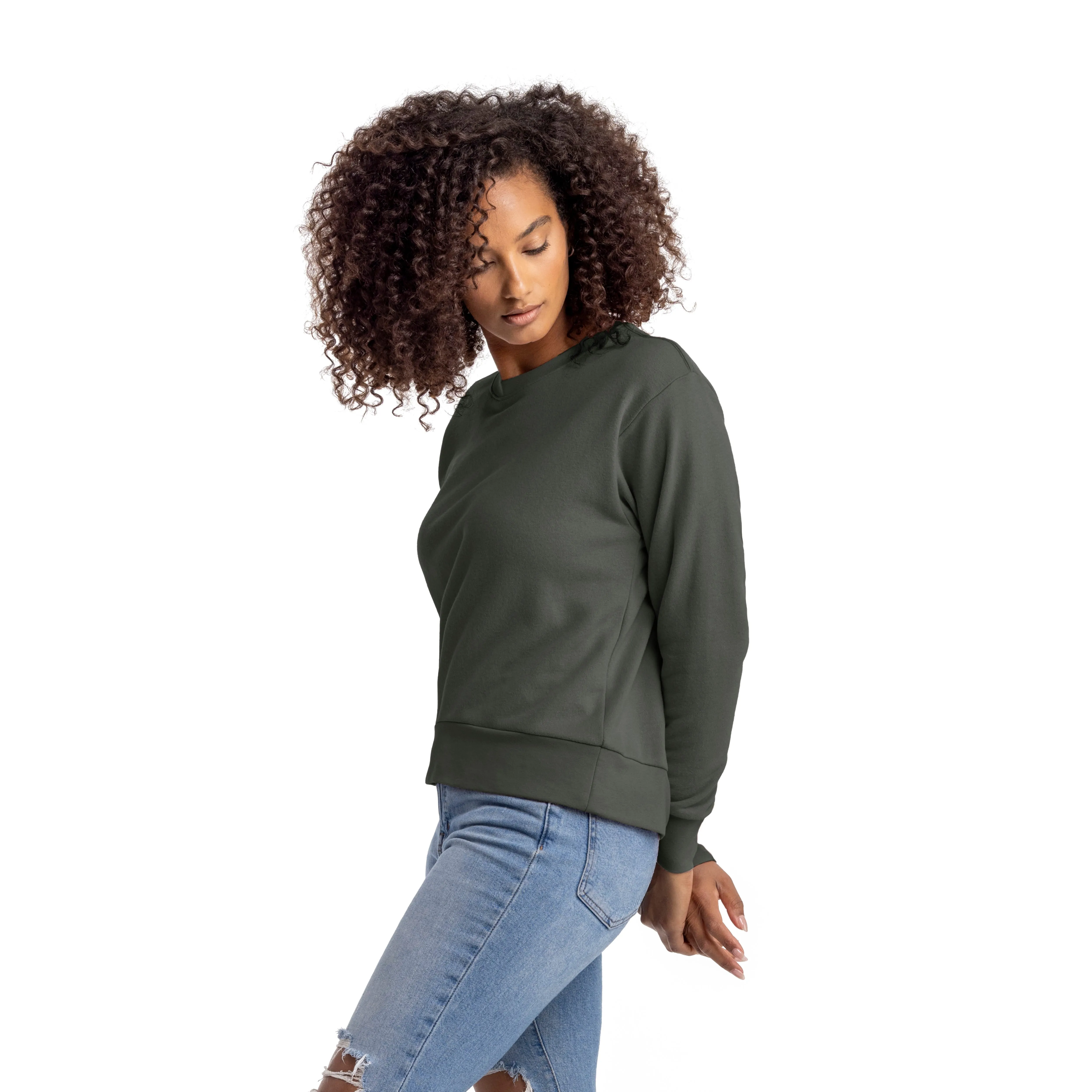 Women's Sueded French Terry Sweatshirt sold by Next Level Apparel product image thumbnail 3
