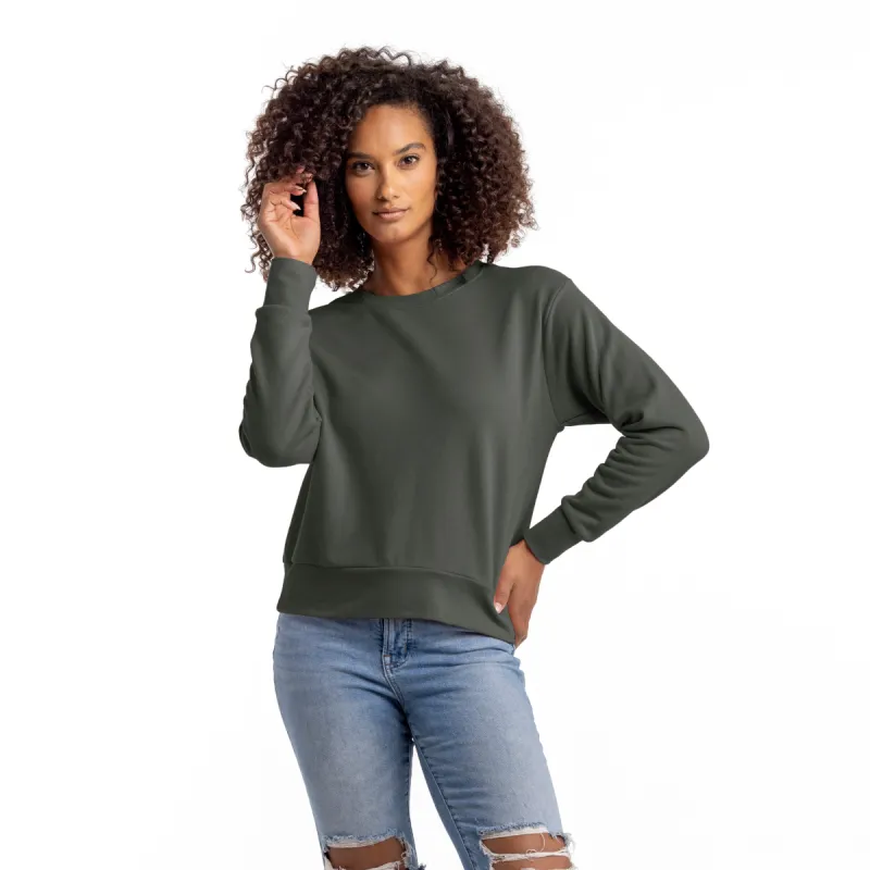 Women's Sueded French Terry Sweatshirt sold by Next Level Apparel
