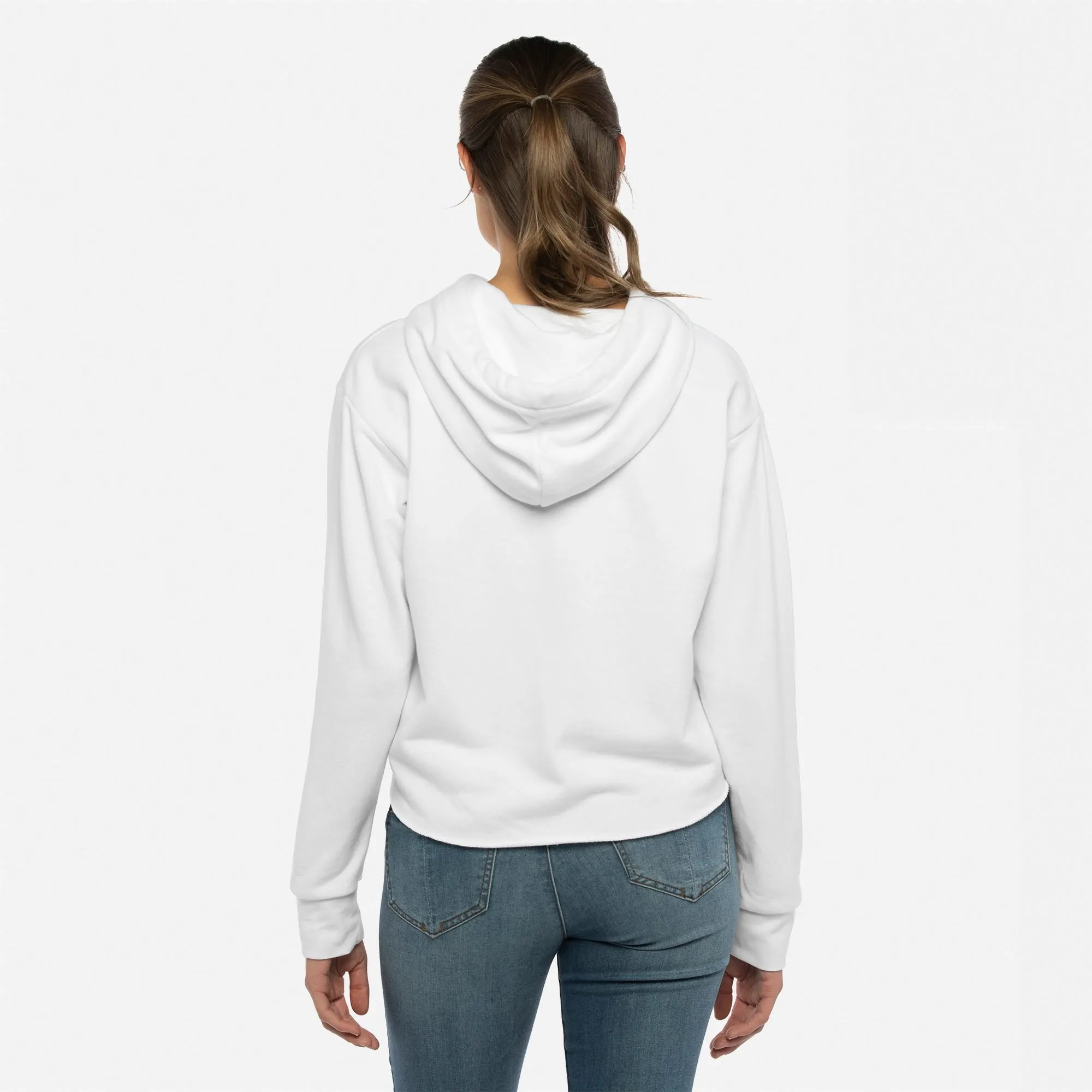 Women's Laguna Sueded Raw Edge Crop Hoodie sold by Next Level Apparel product image thumbnail 2