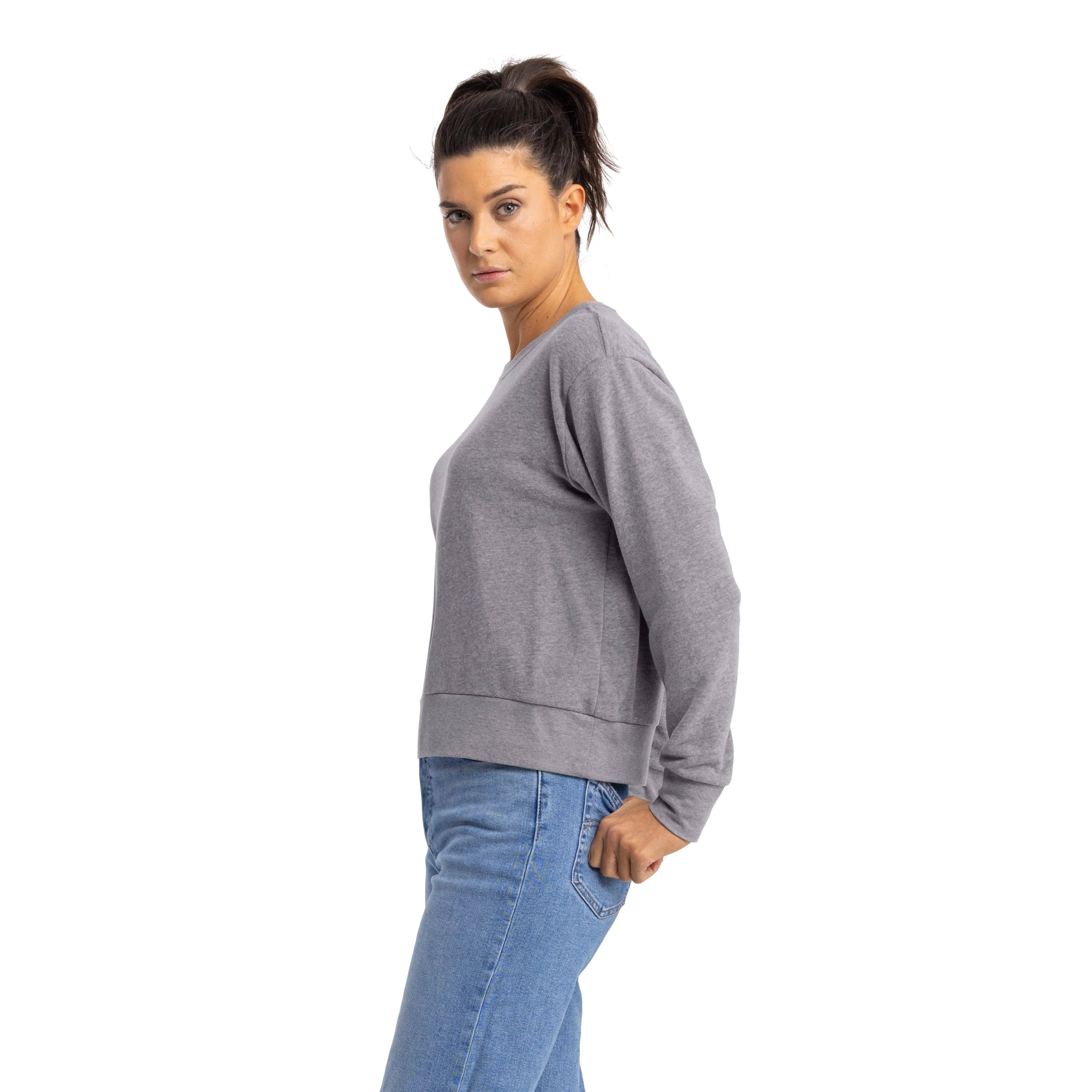 Women's Sueded French Terry Sweatshirt sold by Next Level Apparel product image thumbnail 3