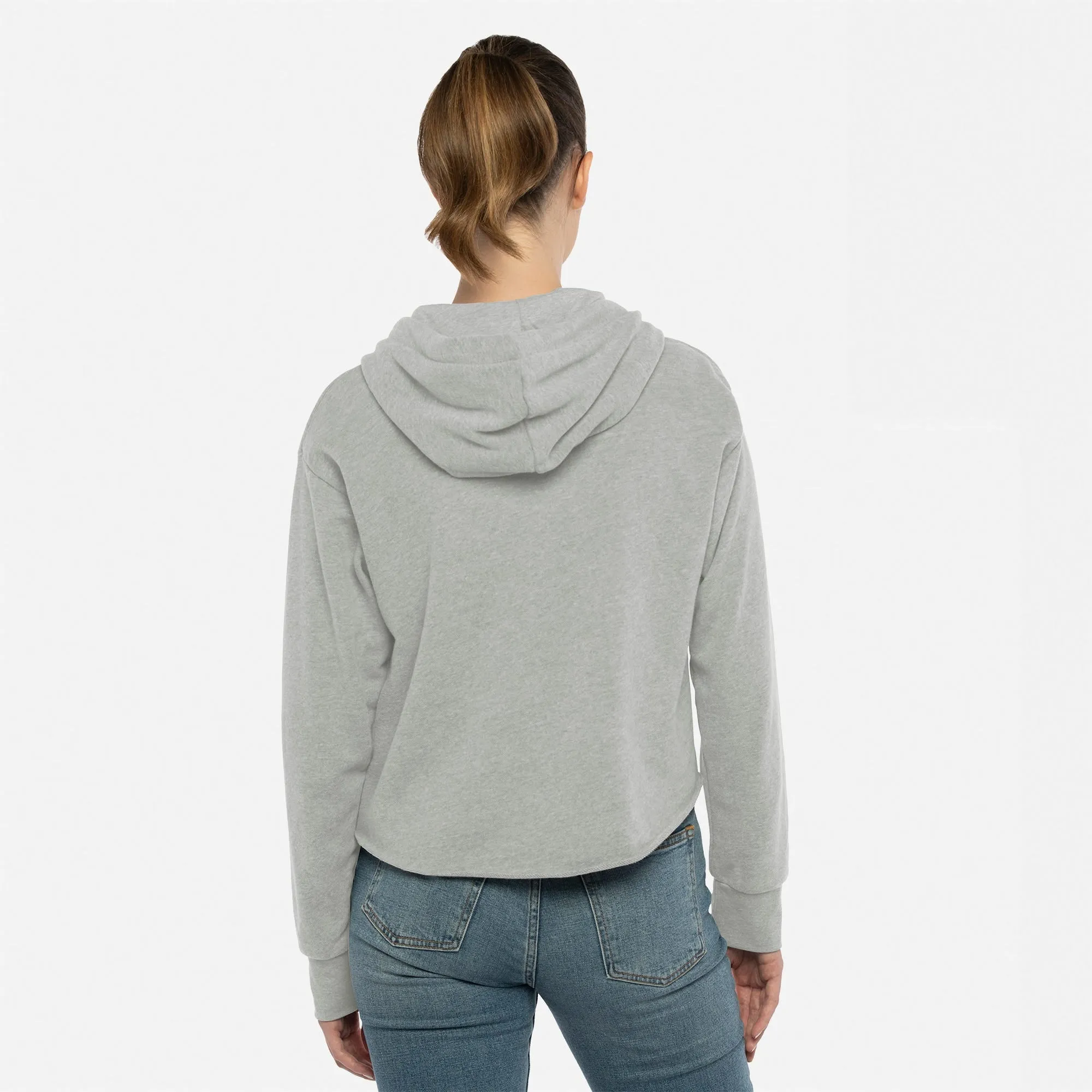 Women's Laguna Sueded Raw Edge Crop Hoodie sold by Next Level Apparel product image thumbnail 2
