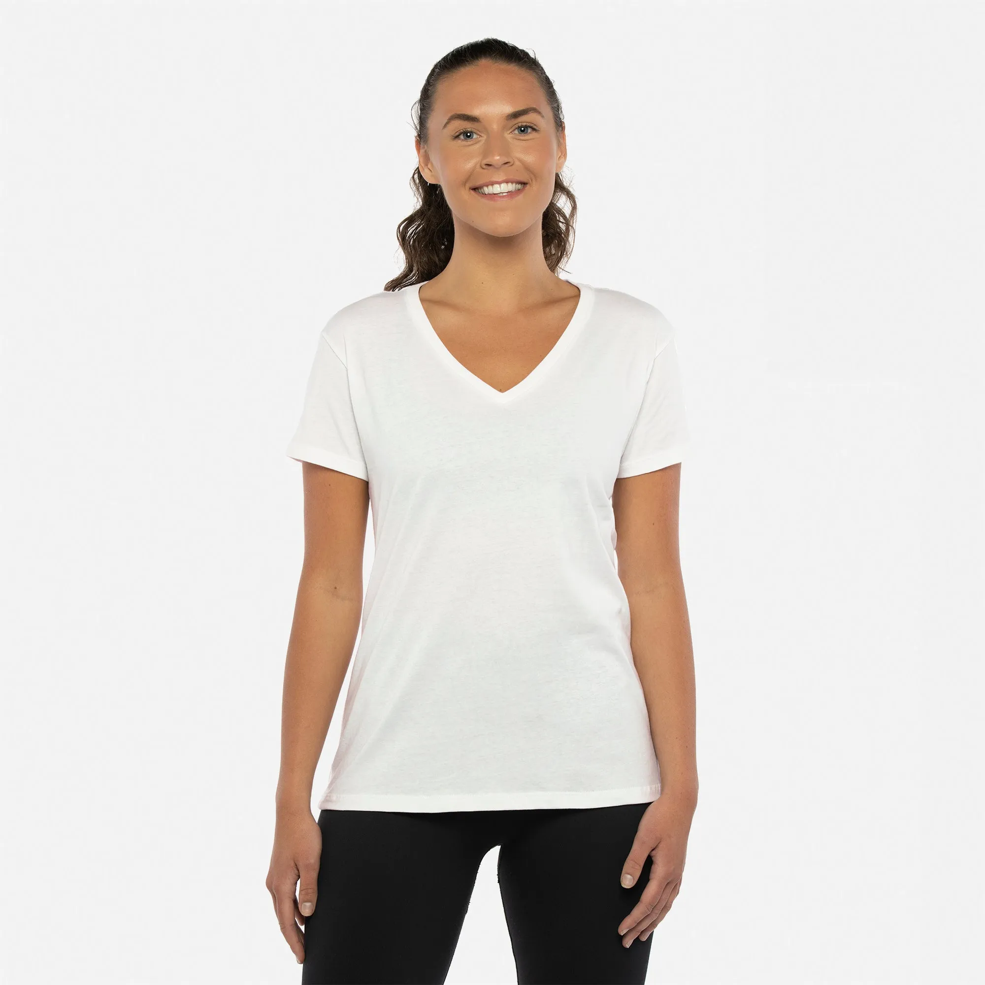 Women's Cotton V-Neck T-Shirt sold by Next Level Apparel
