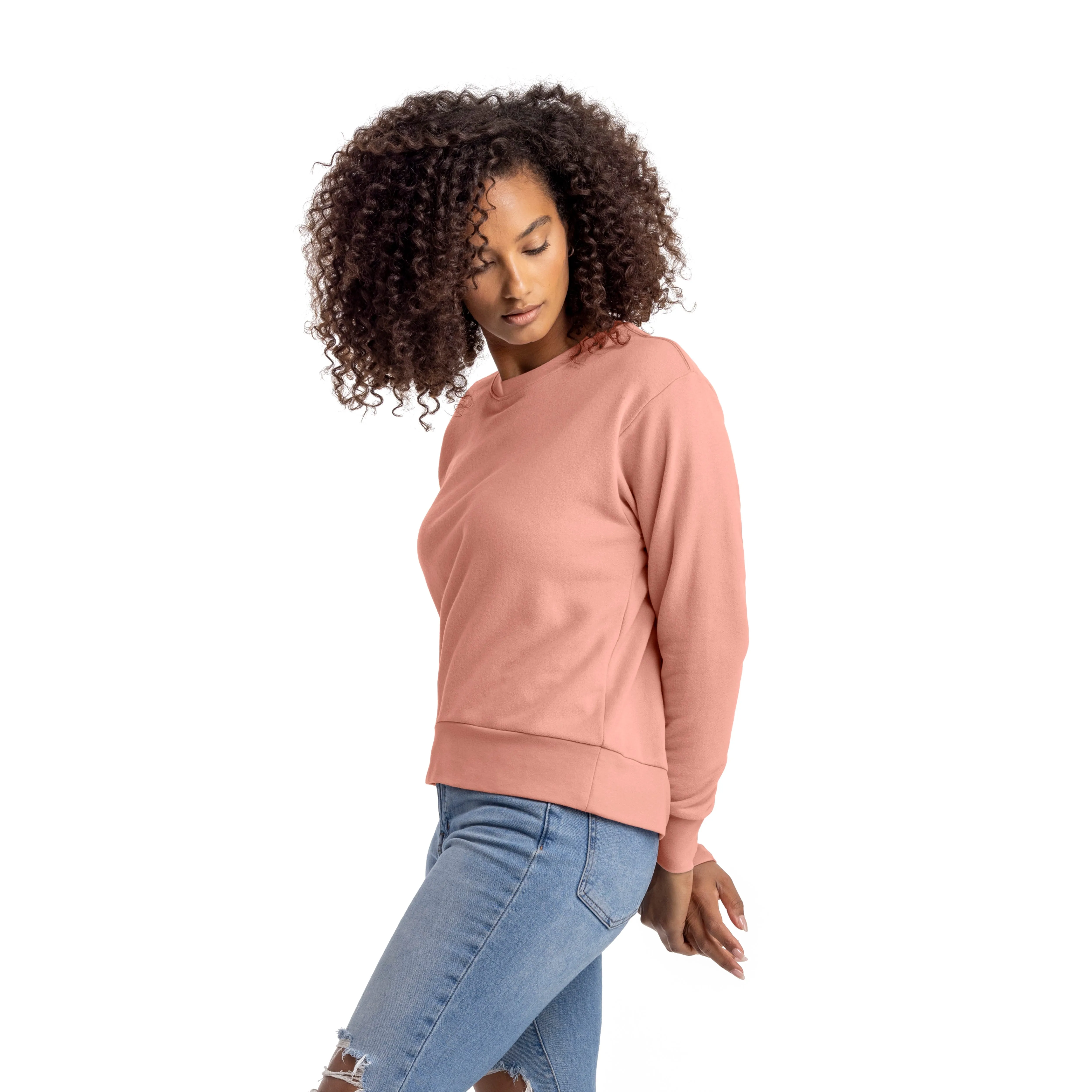 Women's Sueded French Terry Sweatshirt sold by Next Level Apparel product image thumbnail 3