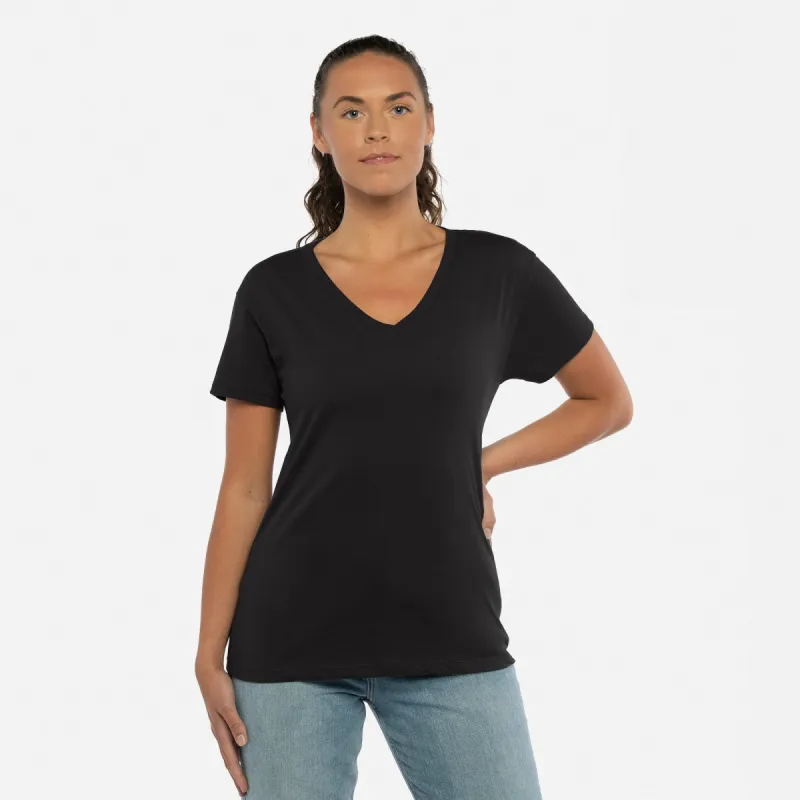 Women's Cotton V-Neck T-Shirt sold by Next Level Apparel